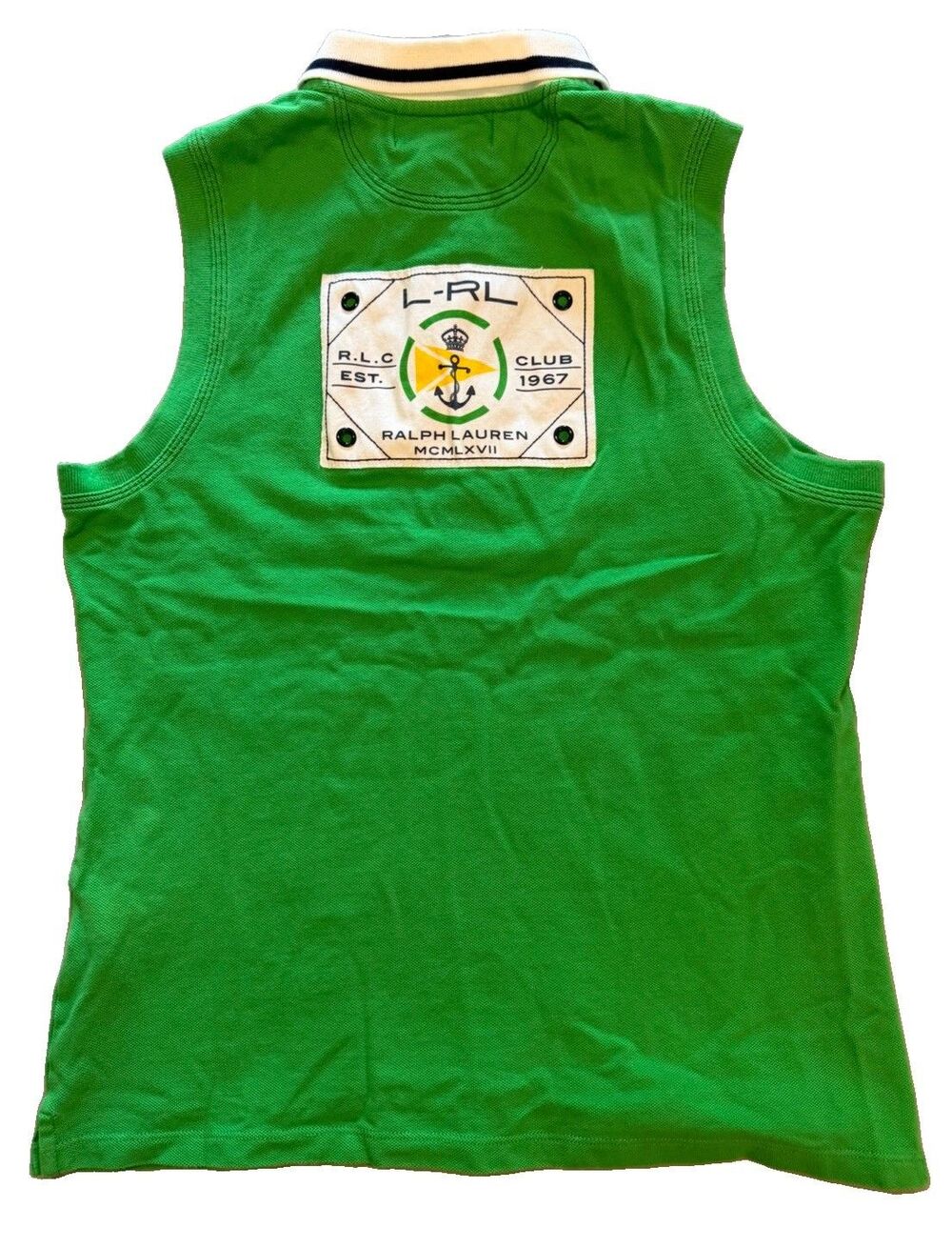 Lauren Ralph Lauren Active Polo Shirt Women's S Nautical Sleeveless Golf Tennis
